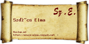 Szűcs Elma névjegykártya